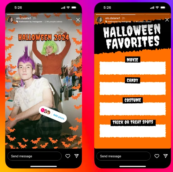 Instagram's Halloween trends and updates.