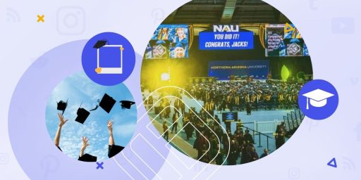 A graduation event with a social wall on site.