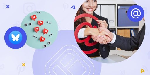 Two images representing Bluesky mentions.