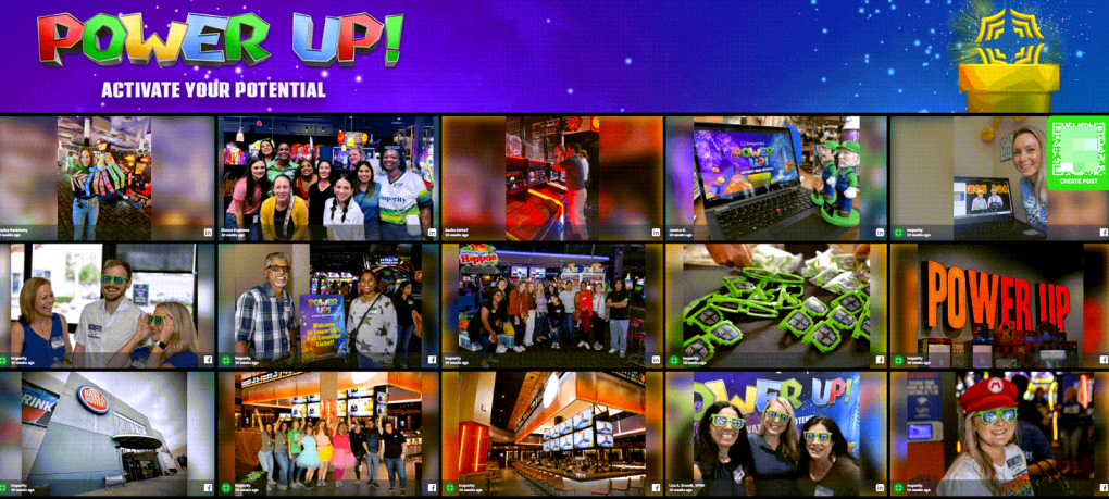 Insperity social wall displaying photos of groups of people at an event.