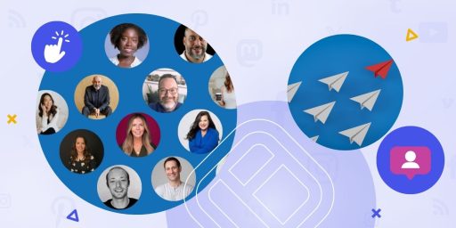many bubbles with photos of real event influencers