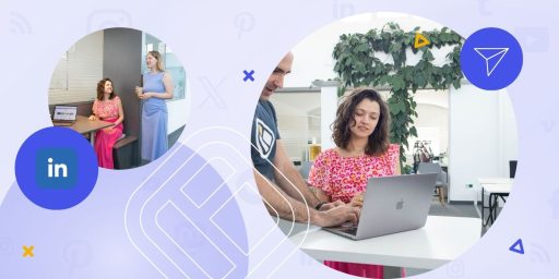 employees at a modern office preparing an employee advocacy program