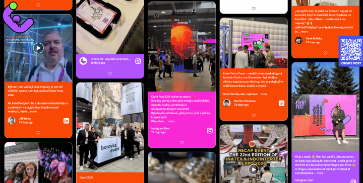 Event Fest social wall populated with UGC, proving social wall value.