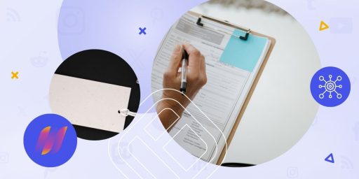 A white label and a person filling up a form representing enterprise customization.
