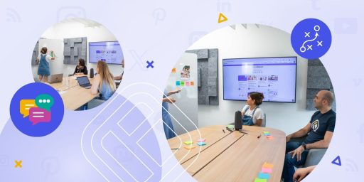Internal communications strategy prepared by a team at an office.