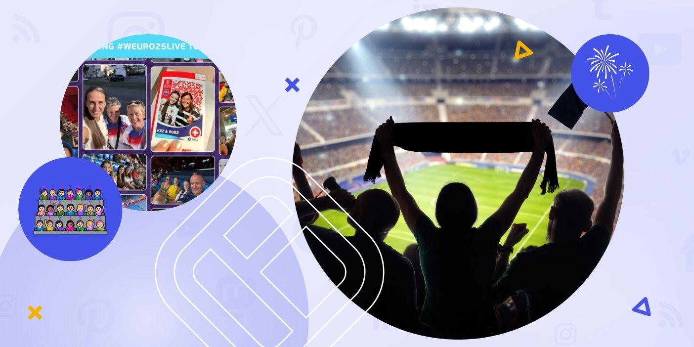 Stadium fan engagement by displaying fan content on a bis screen.