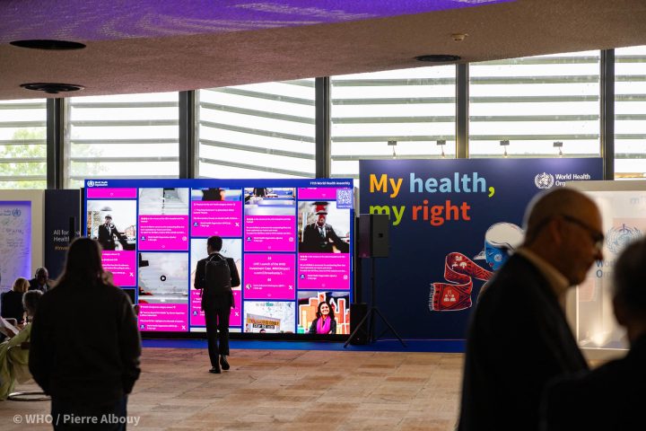 WHO social wall at socialization area.