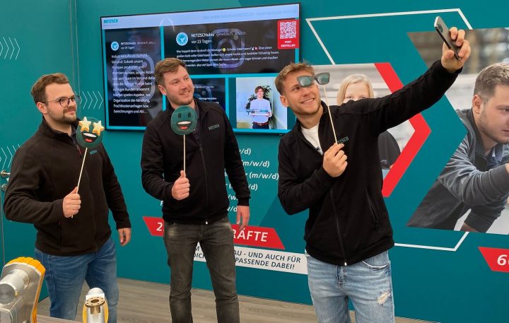 NETZSCH booth at an event to attract trainees.