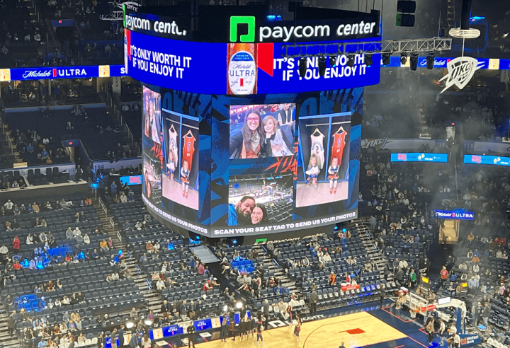 Oklahoma city thunder sports event display.